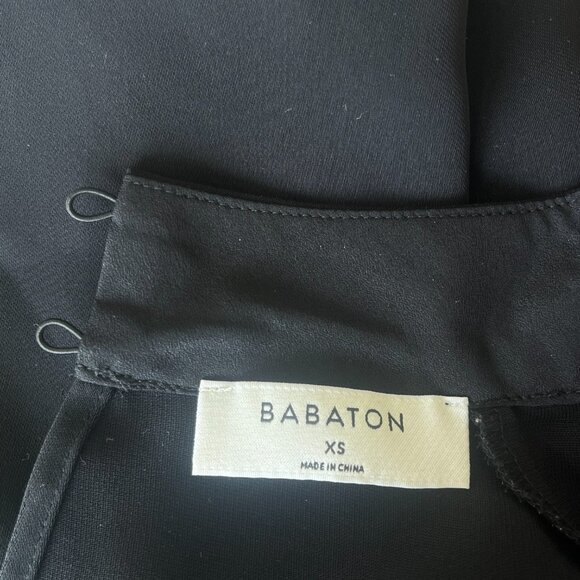 Aritzia Babaton Black 3/4 Sleeve High Neck Blouse - Picture 4 of 4